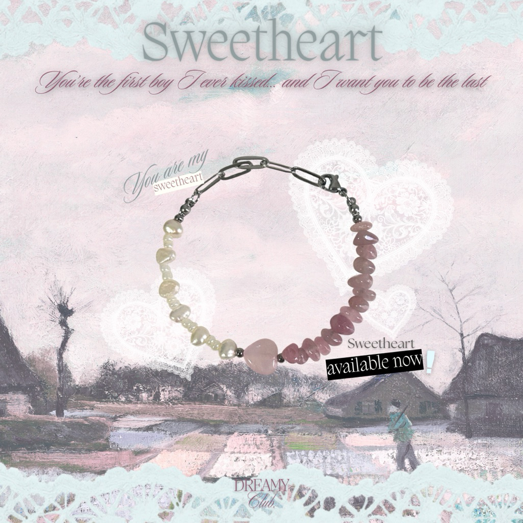 Sweetheart | กำไลข้อมือ กำไลหิน โรสควอตซ์และไข่มุกแท้