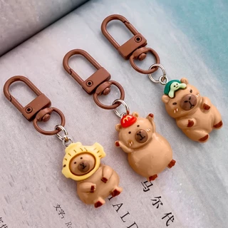 พวงกุญแจ เรซิน ลายการ์คาปิบาล่า สำหรับห้อยกระเป๋า กุญแจ ป้าย DIY