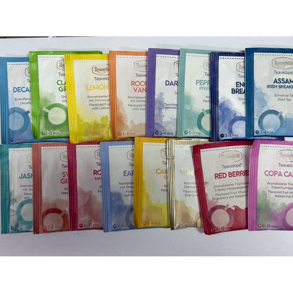 Ronnefeldt ชา ชาซอง แบ่งขาย ชาพรีเมี่ยมจากประเทศเยอรมัน Red Berries , Camomile , English Breakfast , Lemon Sky , Assam