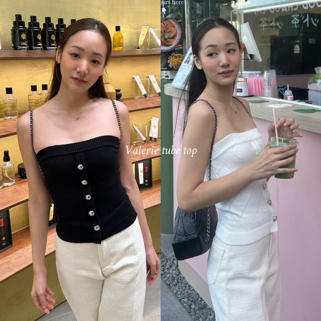 TOPLIST Valerie tube top เสื้อเกาะอกไหมพรม