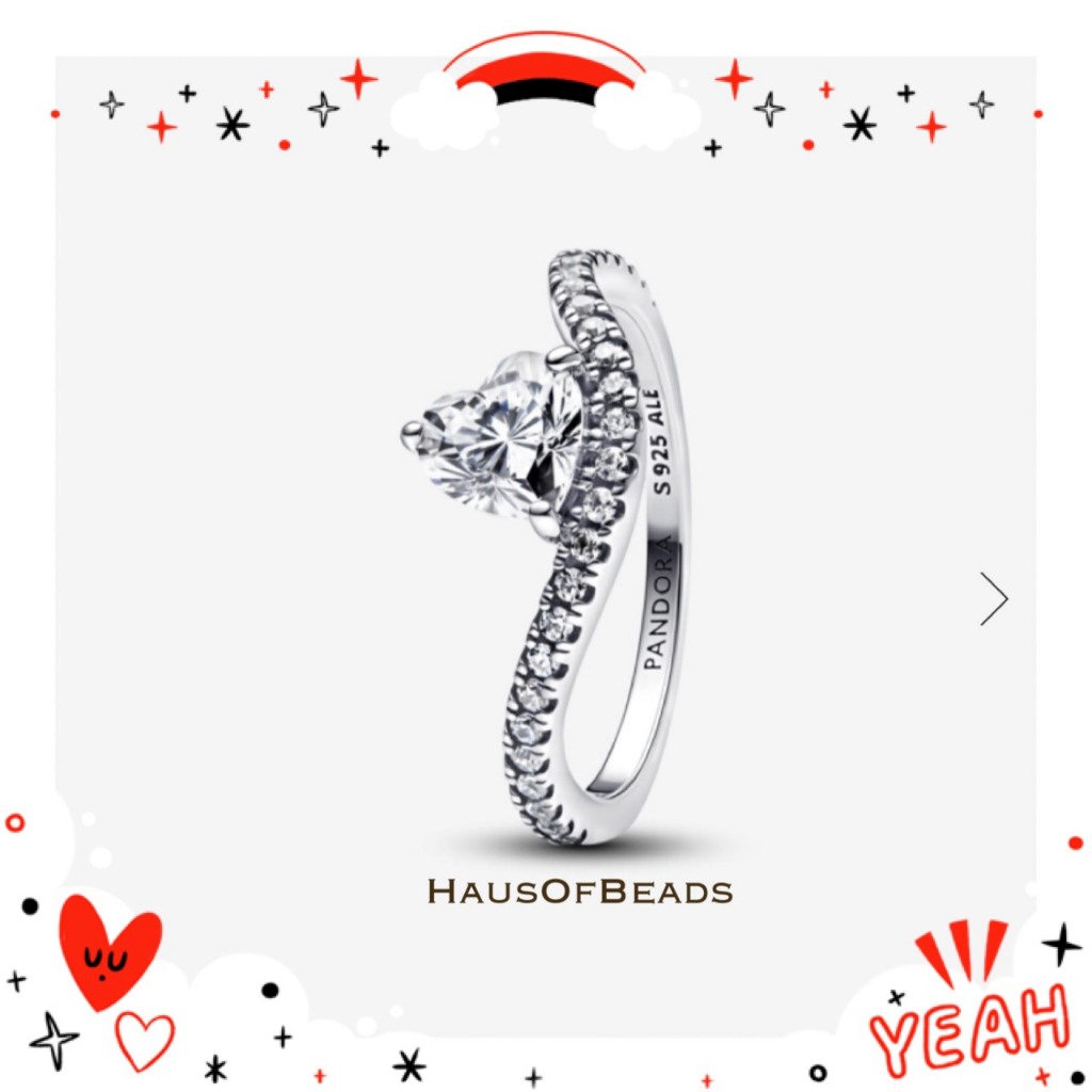 ⭐️ NEW ของแท้ 100% ⭐️ Wavy Pave Heart Ring