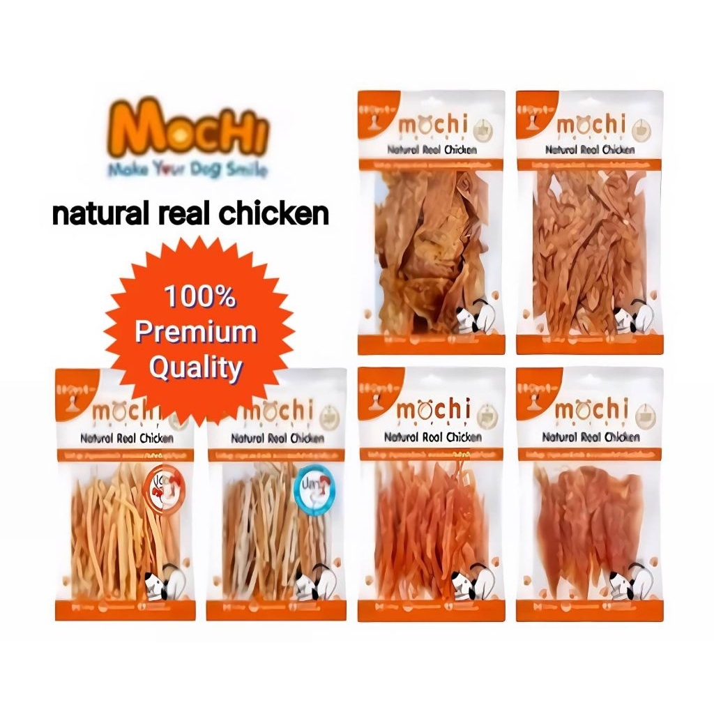 Mochi .ขนมสุนัขทำจากเนื้อไก่ 100%เนื้อปลา 100%ได้บำรุงขน