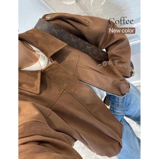 DD(no.143)✰”☕️Mocha&Matcha🍵viral Suede bomber jacket*٭🍂🧺เสื้อแจ็คเก็ตผ้าหนังกลับ ชุดไวรอลฮิตแห่งปีที่สาวเทสดีต้องมี𓍯🤎✰