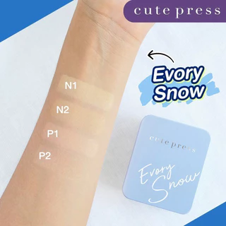 ** ตลับฟ้า ** Cute Press แป้งคิวเพรส สีฟ้า อิเวอร์รี่ สโนว์ Evory Snow Whitening & Oil Control