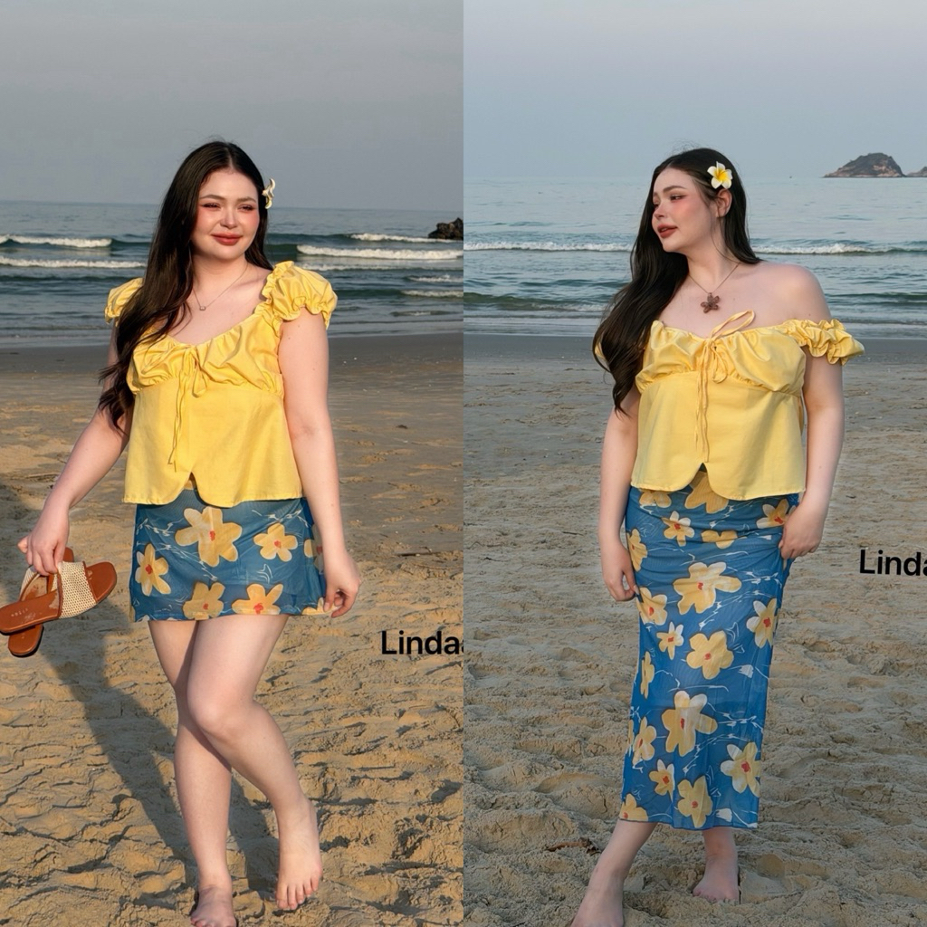 /LD/ กระโปรงทรงเอ ลายดอกสุดฮิต งานตามหา ใส่สบาย #เสื้อผ้าไซส์ใหญ่ สาว อ้วน พลัสไซส์
