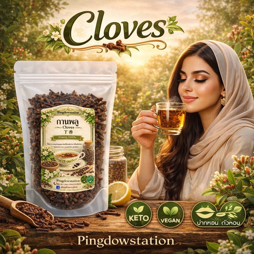 กานพลู (Cloves) ketoทานได้ ใช้ชงชาตัวหอม ใช้เป็นเครื่องปรุงอาหาร บำรุงสุขภาพ