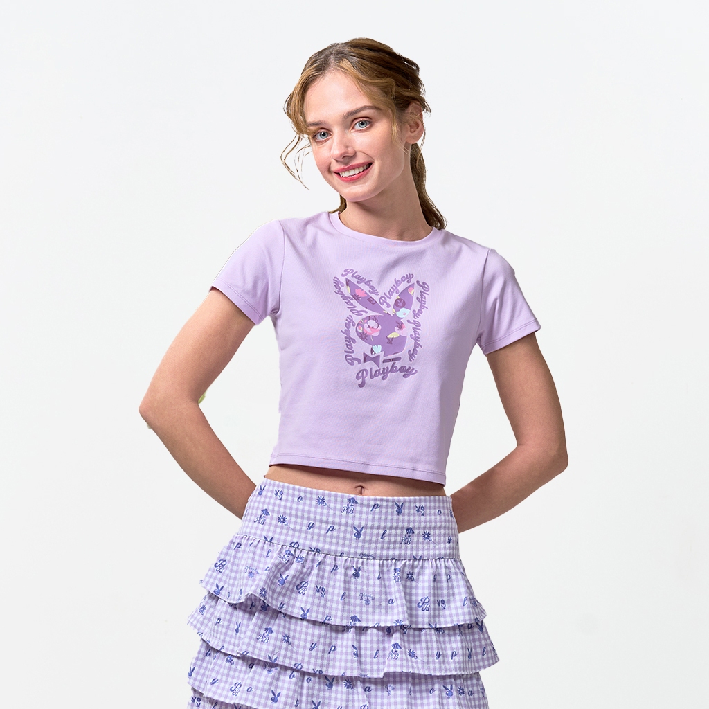 PLAYBOY   เสื้อผ้าผู้หญิง/เสื้อ/เสื้อยืดสีม่วง เหลือง รุ่น P1WT269TB001