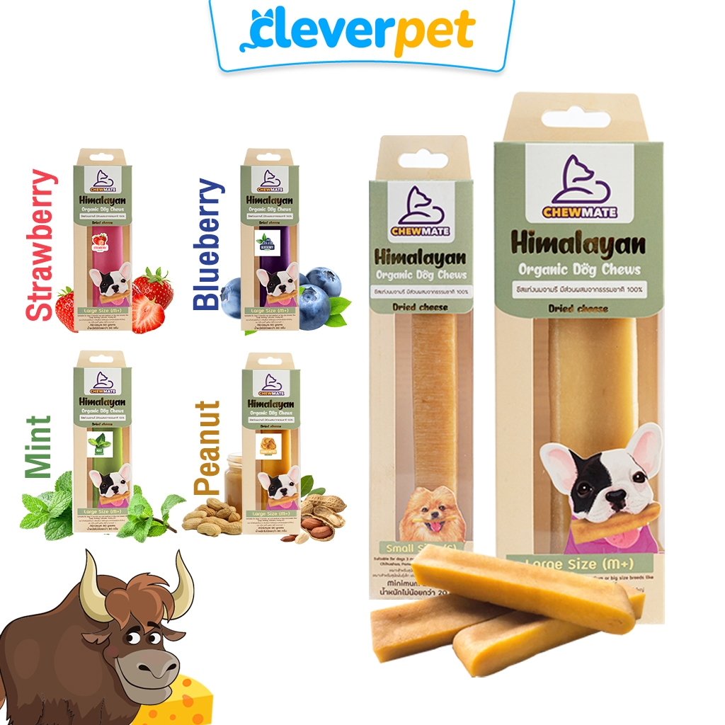[ส่งฟรี🇹🇭] Chewmate ขนมชีสแท่งจามรีขัดฟัน ขนมขัดฟันสุนัข Dog Cheese Treat CleverPet