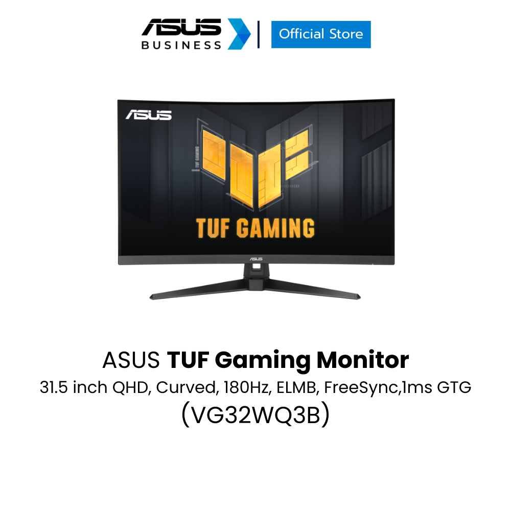ASUS TUF VG32WQ3B Gaming Monitor 31.5 inch QHD, Curved, 180Hz, FreeSync,1ms GTG (0.5ms minimum)