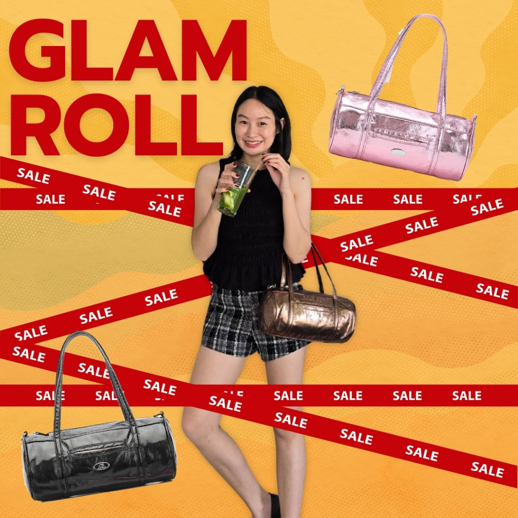 [ลดพิเศษจำนวนจำกัด 50%🔥] Crabcrab Store | Glam Roll Bag กระเป๋าทรงหมอน กลิตเตอร์วิบวับ สะพายไหล่/ crossbody ได้