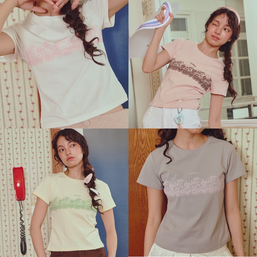 [พร้อมส่ง] CHUUCHOP - (S-2XL) Lili tee เสื้อ baby tee เข้ารูป ผ้านุ่ม ยืดหยุ่นดี ช่วยพรางหุ่น สวมใส่สบาย (C8515)