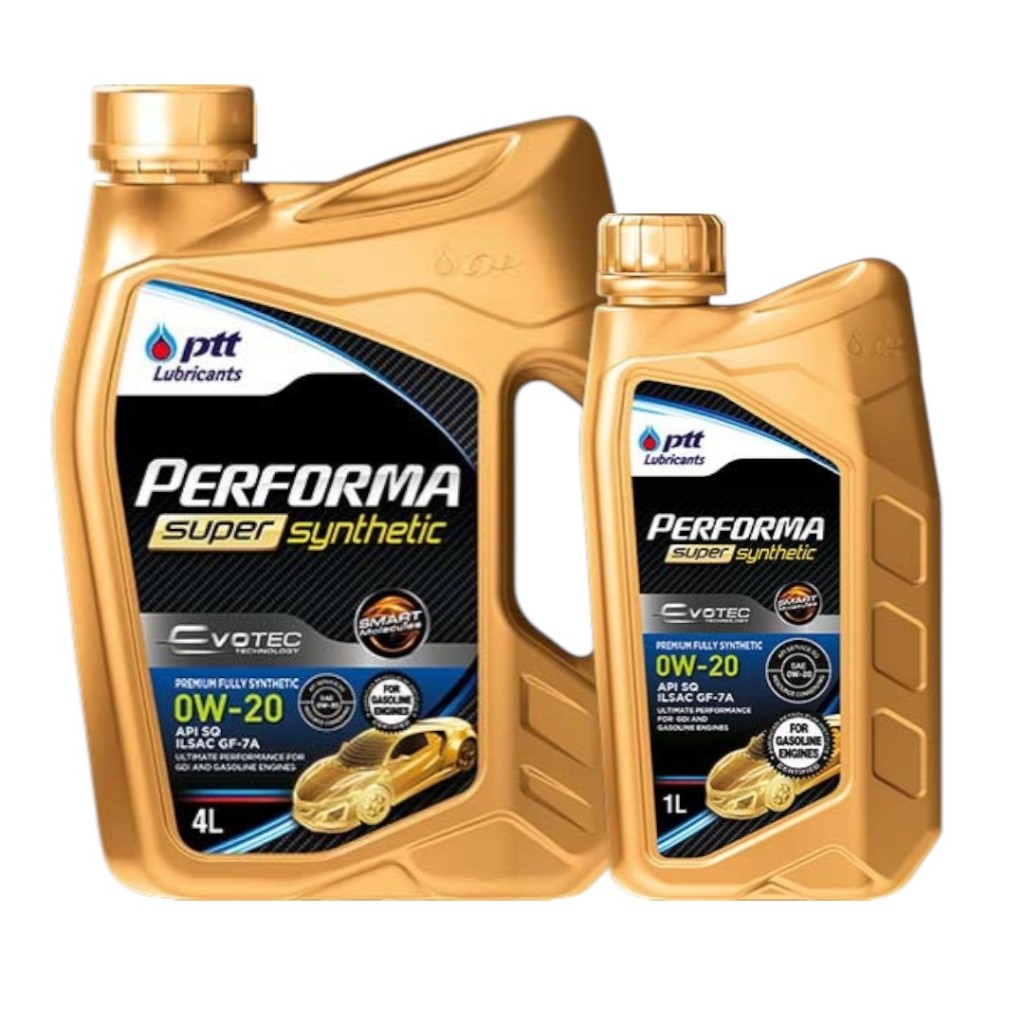 น้ำมันเครื่อง PERFORMA SYNTHETIC EVOTEC 0W-20 ปริมาณ 3+1 ลิตร ปตท.