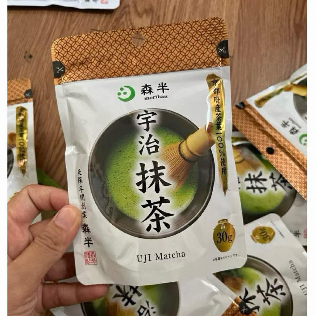 Morihan Uji Matcha Power 30g แพ็คเก็จใหม่ มัทฉะเกรดพรีเมียนโทนสาหร่ายไม่ขมไม่ฝาด