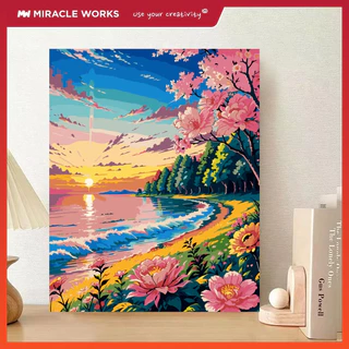 MW 40x50ซม ระบายสีตามตัวเลข มีเฟรม ภาพวาดตกแต่งอะคริลิก ของขวัญ DIY สำหรับเด็ก คู่ Art Supplies