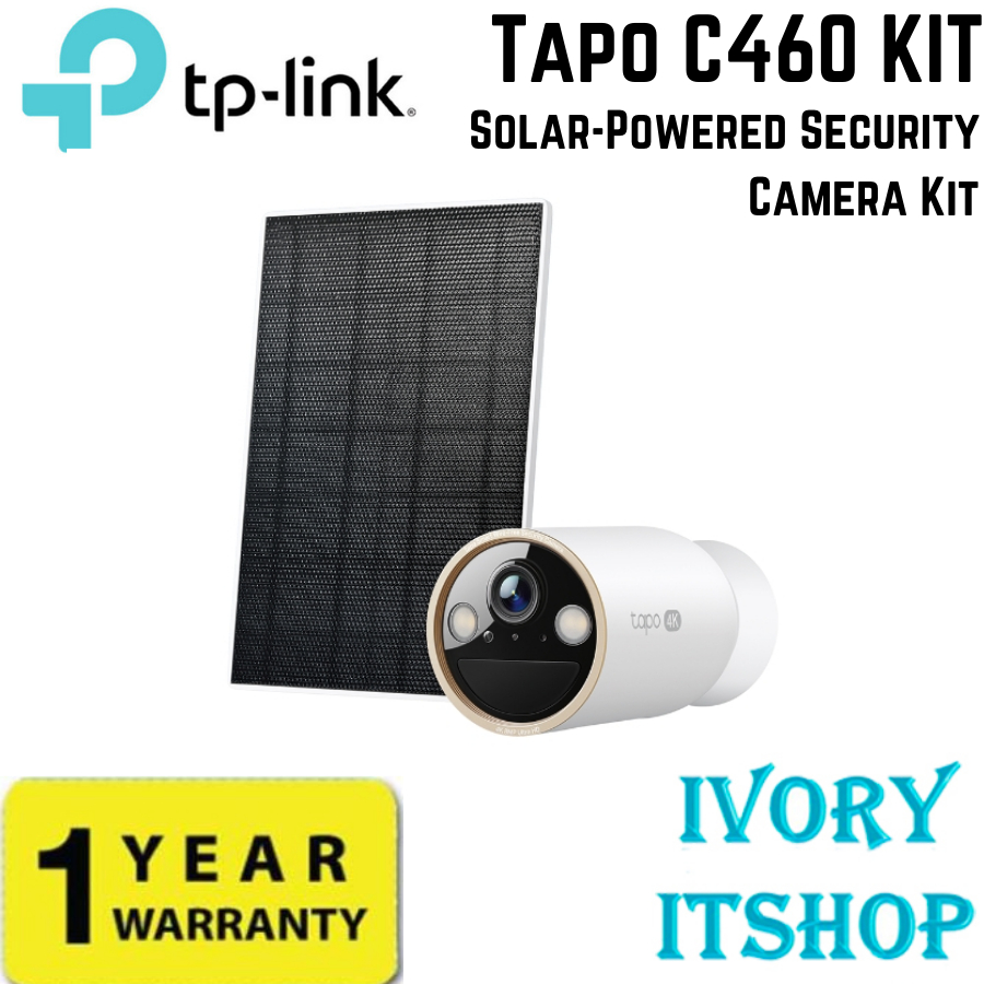 TP-Link Tapo C460 KIT ชุดกล้องวงจรปิด คมชัด 4K 8MP พร้อมแผงโซล่าร์เซลล์ Solar-Powered Security Camer