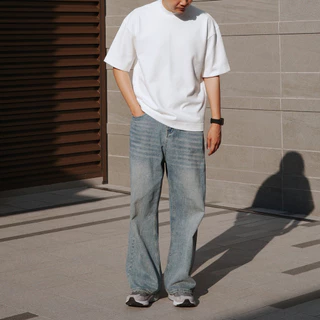 HIMSELF All Day Plain Tee เสื้อยืดทรง Oversize ผ้าหนานุ่ม คอฟิตกำลังดี สัมผัสนุ่มทั้งด้านในและด้านนอก ทรงสวยใส่ได้ทุกวัน