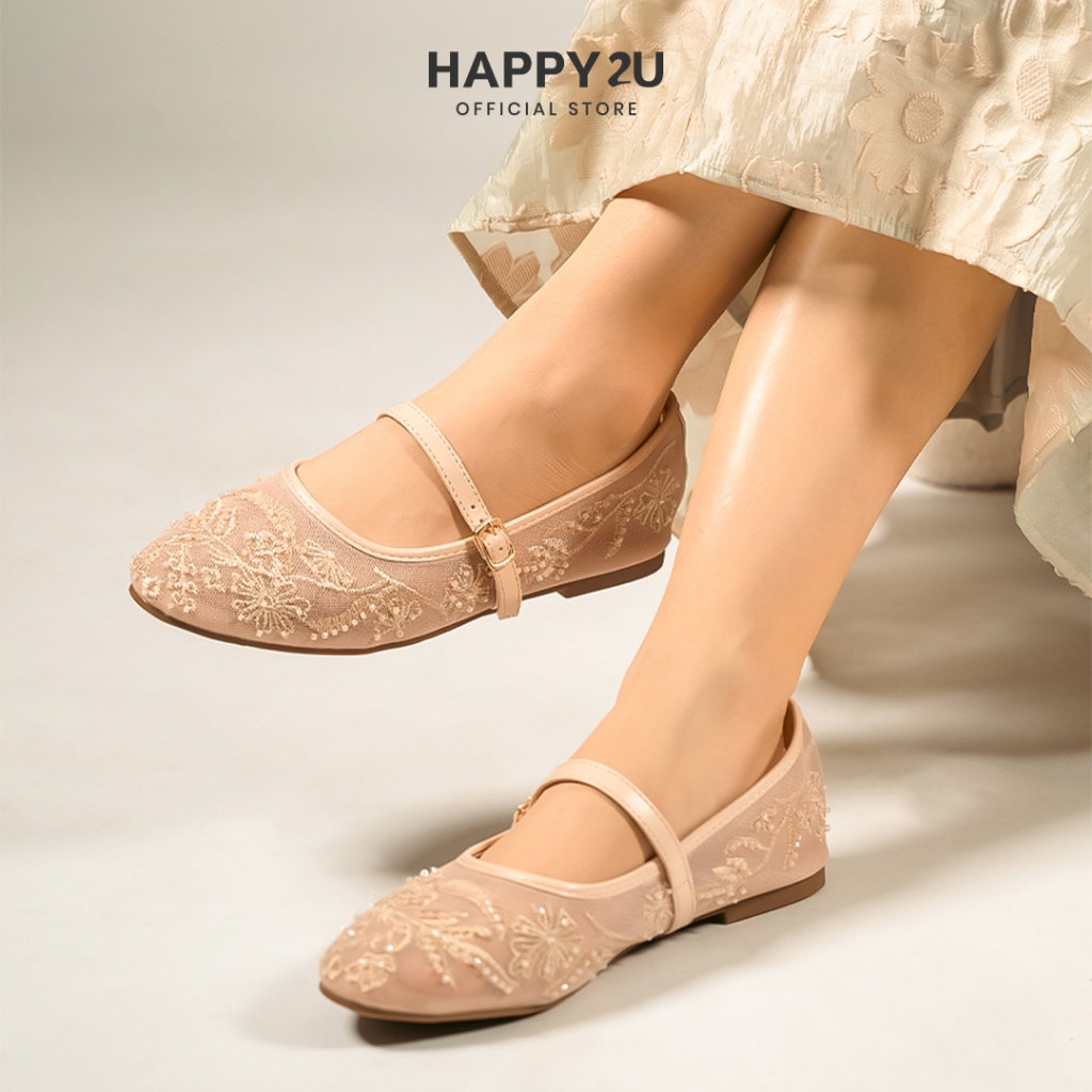 HAPPY2U Estee Lace Comfort Flats  รองเท้าแมรี่เจน รองเท้าตาข่าย รองเท้าผ้าลูกไม้ ราคา ถูกที่สุด ดีลบีเคเค แกลเลอรีภาพที่ 3