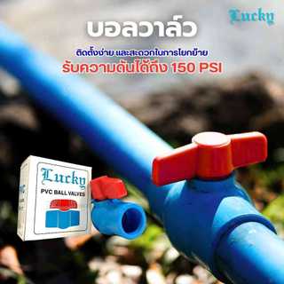 Lucky บอลวาล์วพีวีซี บอลวาล์ว ขนาด 1/2", 3/4", 1", 1 1/2", 2"