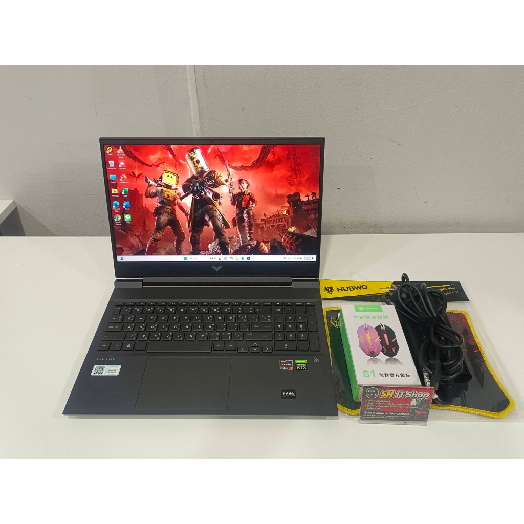 HP Victus Gaming 16-e1112AX จอใหญ่ 16นิ้ว สเปค Ryzen 5 6600H RAM 16GB SSD 512GB NVIDIA GeForce RTX 3