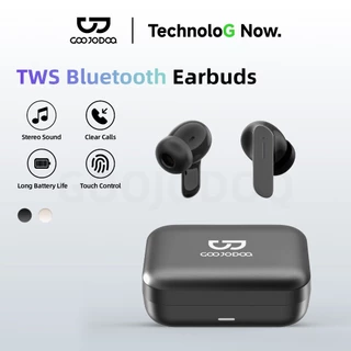 GOOJODOQ Bluetooth Earphones Touch Operated Compact Square Charging Case Long Battery Life and Type-C Charging
