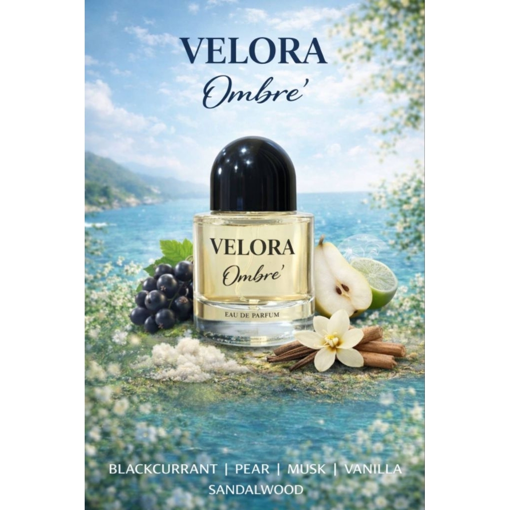 VELORA Ombre’ (กลิ่นอมเบรย์)ขนาด 30 ml. กลิ่นหอมสดชื่นสะอาดแบบ สปอร์ต ซีตรัส ฟรุตตี้ Unisex