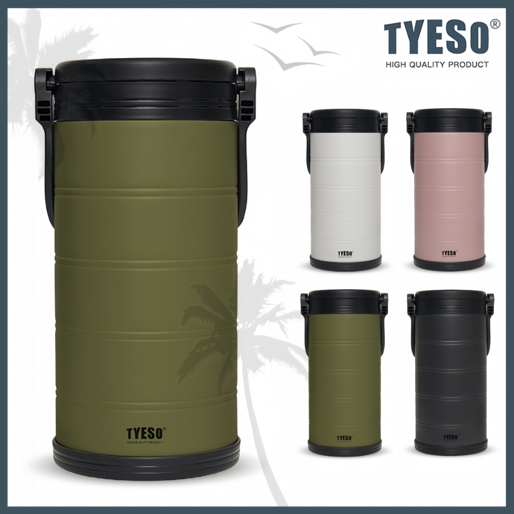 TYESO 5000-6600 ML CAMP/BOX ถังสแตนเลส 304 เก็บความเย็น ถังน้ำแข็ง ขนาด มีฝาปิด มีหูหิ้ว 01-01036/101-01037