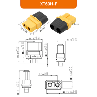 1คู่ ขั้วต่อแบตเตอรี่ รุ่น：XT60 ชุบทอง ผู้-เมีย มีฝาปิด สําหรับแบตเตอรี่ลิโพ RC