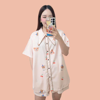 Longdopaws : Charm set ชุดเซ็ทเสื้อกุ๊นปก+กางเกงขาสั้น มีซับใน