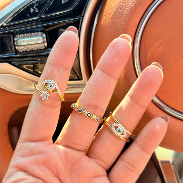 แหวน Evil Eye (ปรับขนาดได้) ดวงตากันภัย 🧿 เสริมดวง กันคนอิจฉา ป้องกันพลังลบ เสริมโชค ความมั่นใจ