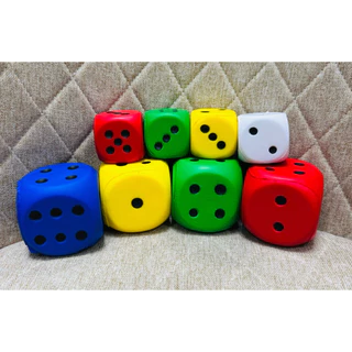 ลูกเต๋าโฟม ของเล่น ฟองน้ํา ลูกเต๋า ขนาด 4x4 / 6x6 ซม คละสี จุดลูกเต๋า เล่นลูกเต๋า สําหรับการสอนการศึกษา ของเล่นสีเขียว
