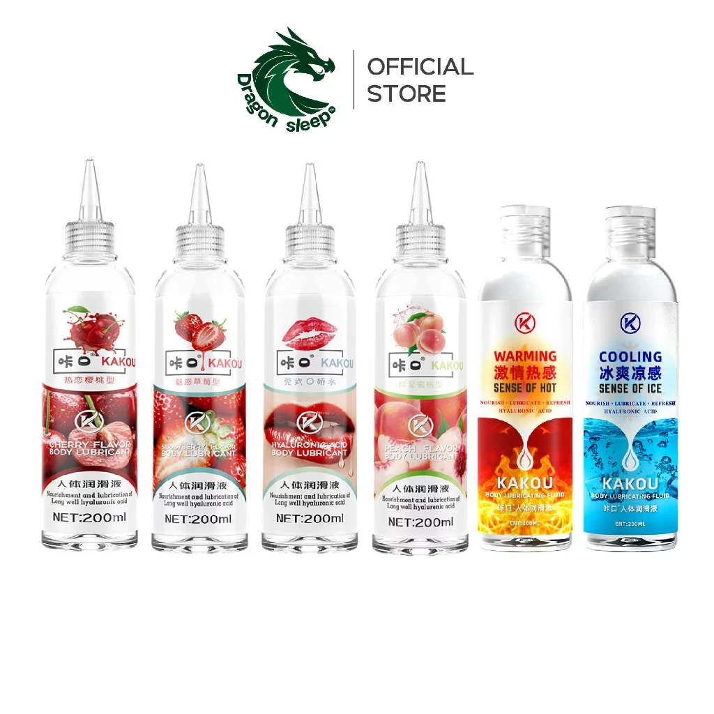 KAKOU เจลหล่อลื่น สูตรน้ำ 200ml เชอร์รี่ สตรอว์เบอร์รี หวาน ลูกพีช ร้อนเย็น