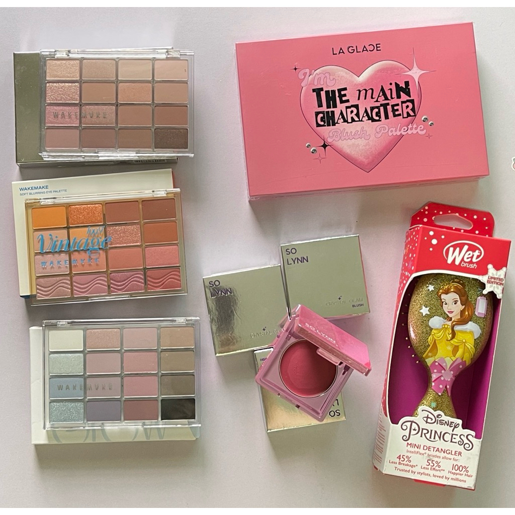 wakemake eyeshadow & laglace blush & หวีwet brush