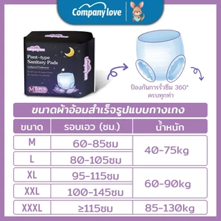【New】Company Love ผ้าอนามัย ผ้าอนามัยแบบกางเกง กันรั่ว ระบายอากาศได้ กางเกงในอนามัยหลังคลอด ผ้าอนาม ผ้าอนามัย Size M-3XL