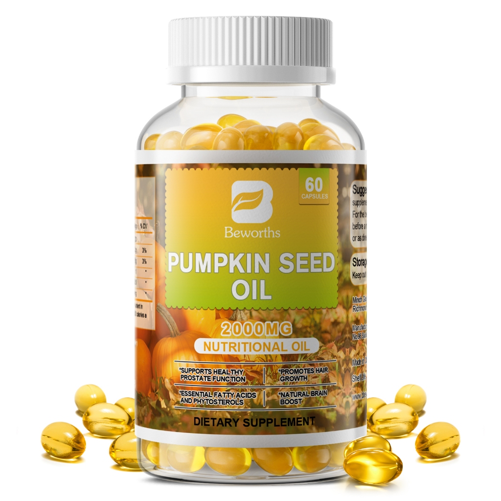 Beworths Pumpkin Seed Oil Capsules Pumpkin Seed Oil 2000mg Supports Cardiovascular Health Immune