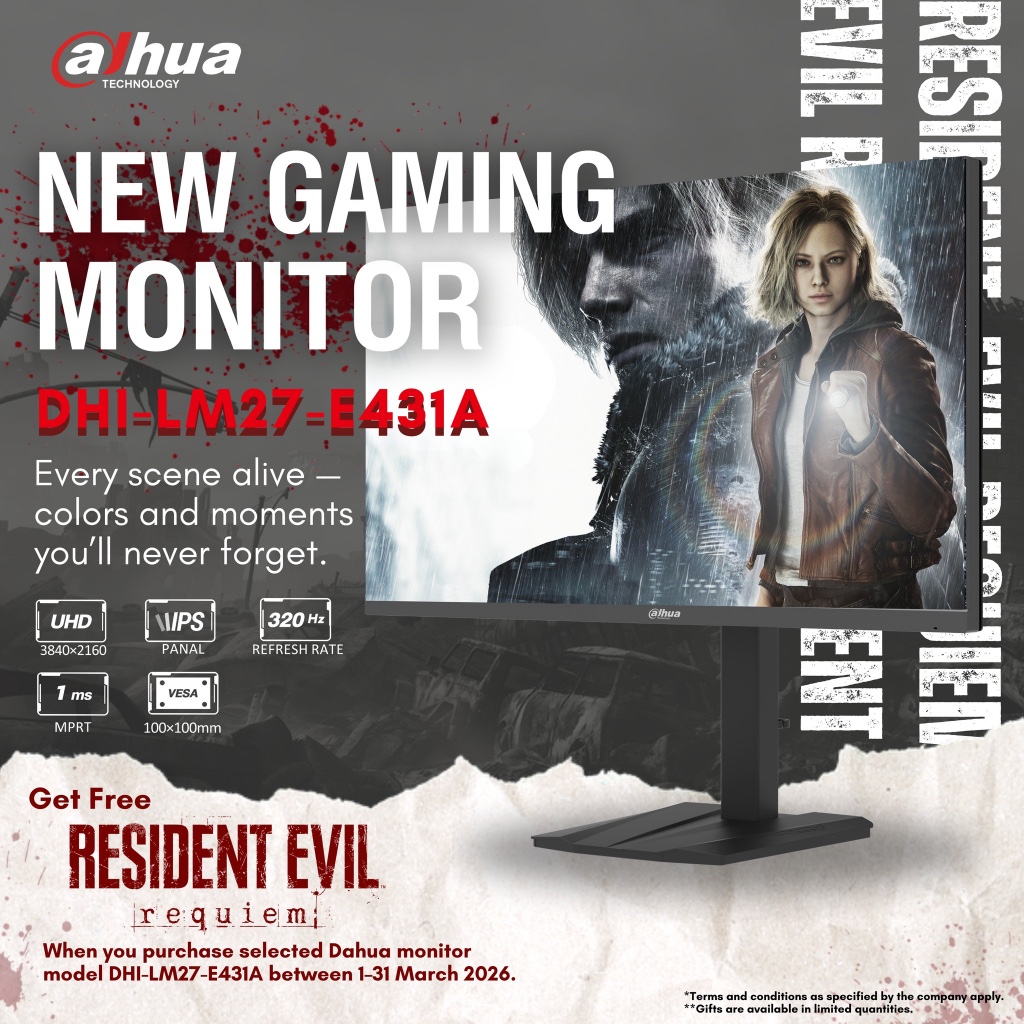 Dahua DHI-LM27-E431A Gaming Monitor 27" 4K UHD IPS 320Hz 1ms จอเกมมิ่ง Ultra Smooth รองรับ VESA