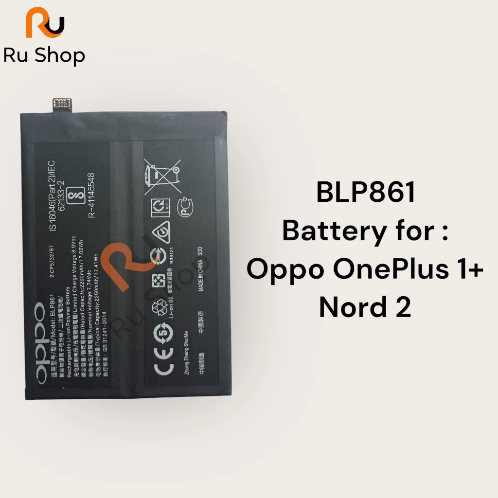 แบตเตอรี่แท้ Oppo OnePlus 1+ Nord 2 BLP861 4500mAh ส่งจากไทย
