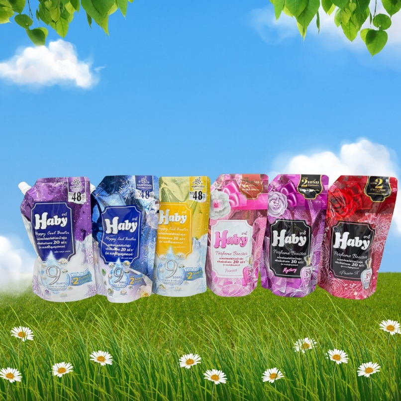 Haby น้ำยาปรับผ้านุ่ม สูตรเข้มข้น หอม ละมุน สะอาด ขนาด 540ml.