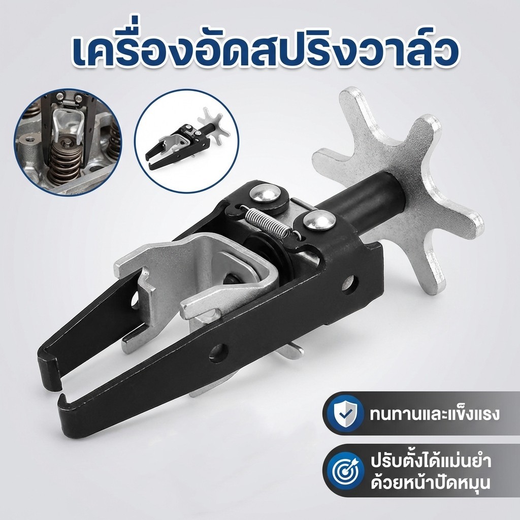 เครื่องมือกดและถอดสปริงวาล์วเครื่องยนต์ สำหรับซ่อมแซมรถยนต์ ใช้งานง่าย แข็งแรงทนทาน ช่วยเปลี่ยนซีลวาล์วและสปริงวาล์วได้อ