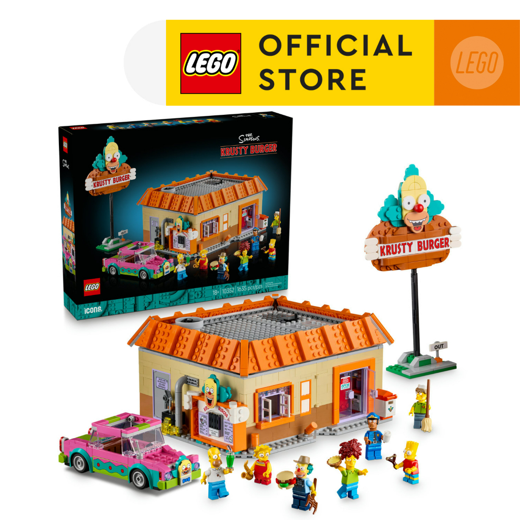 LEGO Icons 10352 The Simpsons: Krusty Burger (1635 Pieces), Building Blocks, Kids Toy