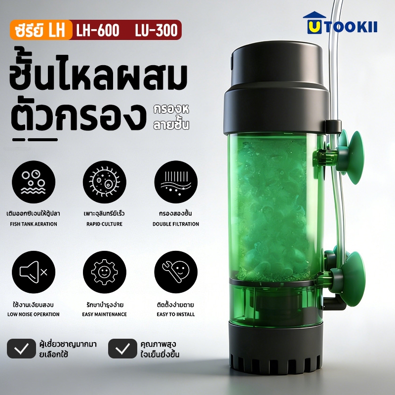 กระบอกปั่นมูฟวิ่งเบด Moving Bed  LH-300 / LH-600 มีแถมมูฟวิ่งเบดให้ฟรี!! กรองเสริมตู้ปลา อุปกรณ์ตู้ปลา
