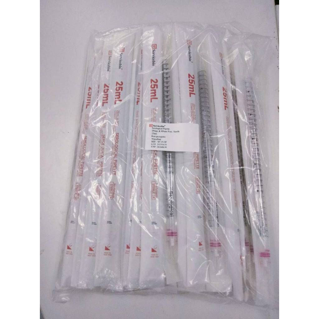 Serological pipette 25 mL ปิเปตปิเปตพลาสติกแบบใช้แล้วทิ้ง 25 mL (Individually Wrapped) 50 pcs/bag (S