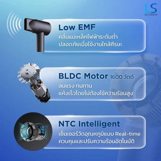 [NEW] LESASHA AIRCARE HAIR DRYER ไดร์เป่าผมมอเตอร์ BLDC 1600W พร้อมเทคโนโลยี Plasma และระบบควบคุมอุณหภูมิ NTC