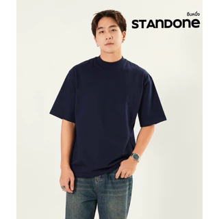 STANDONEยืนหนึ่ง เสื้อยืดโอเวอร์ไซสคอฟิตเนื้อผ้าcotton20comb(เนื้อนุ่ม,อยู่ทรง,มีน้ำหนัก,สวมใส่สบาย)