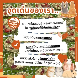 Binky Bunny House คุ้กกี้หญ้าทิโมธี (Timothy Hay Cookie) ขนมอบแห้งสัตว์ฟันแทะ แพ็คใหญ่ คละ 2 รสชาติ