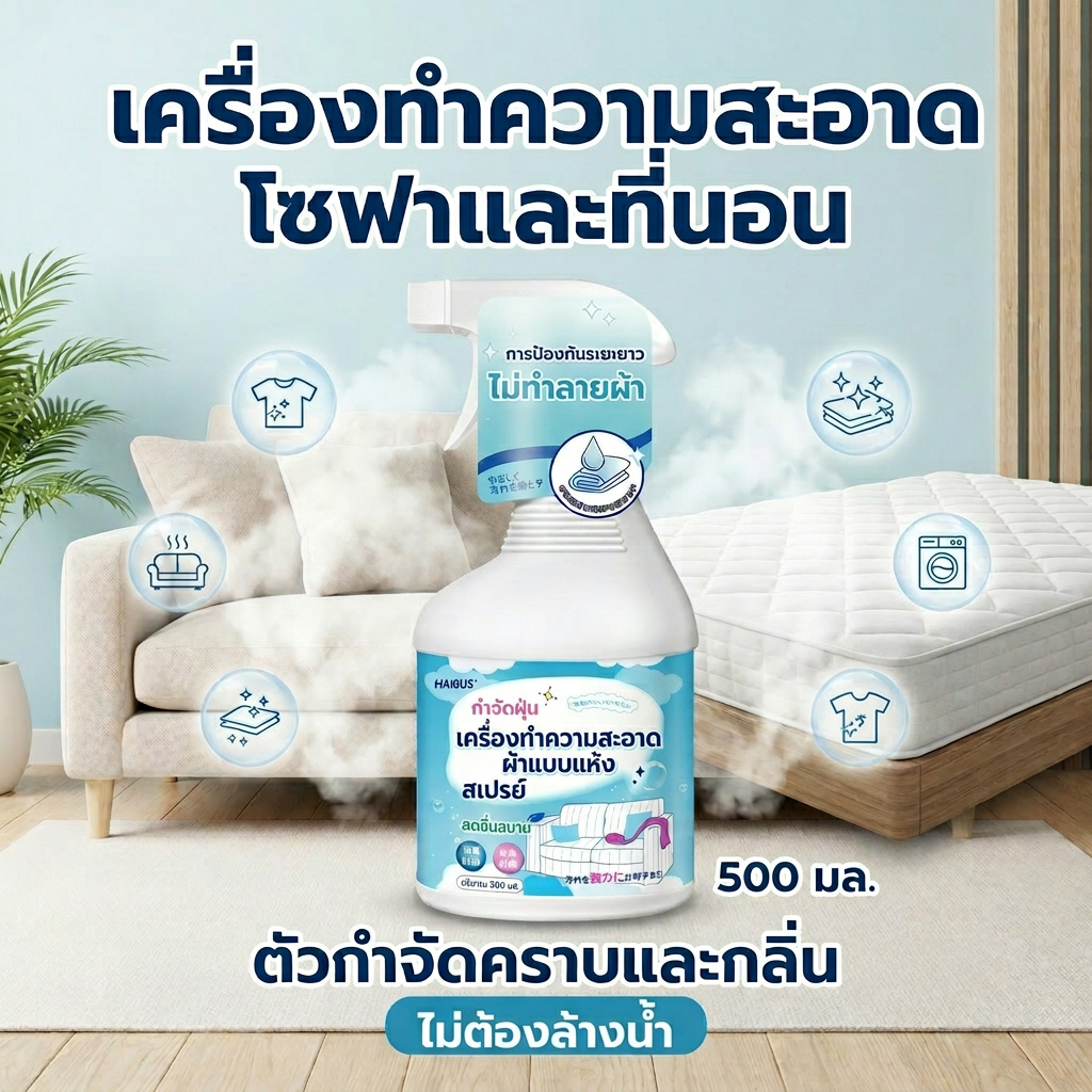 TIA ซักโซฟา ซักแห้งโซฟา 500ml | เห็นผลทันที | ไม่ทำลายผ้า ไม่ระคายมือ
