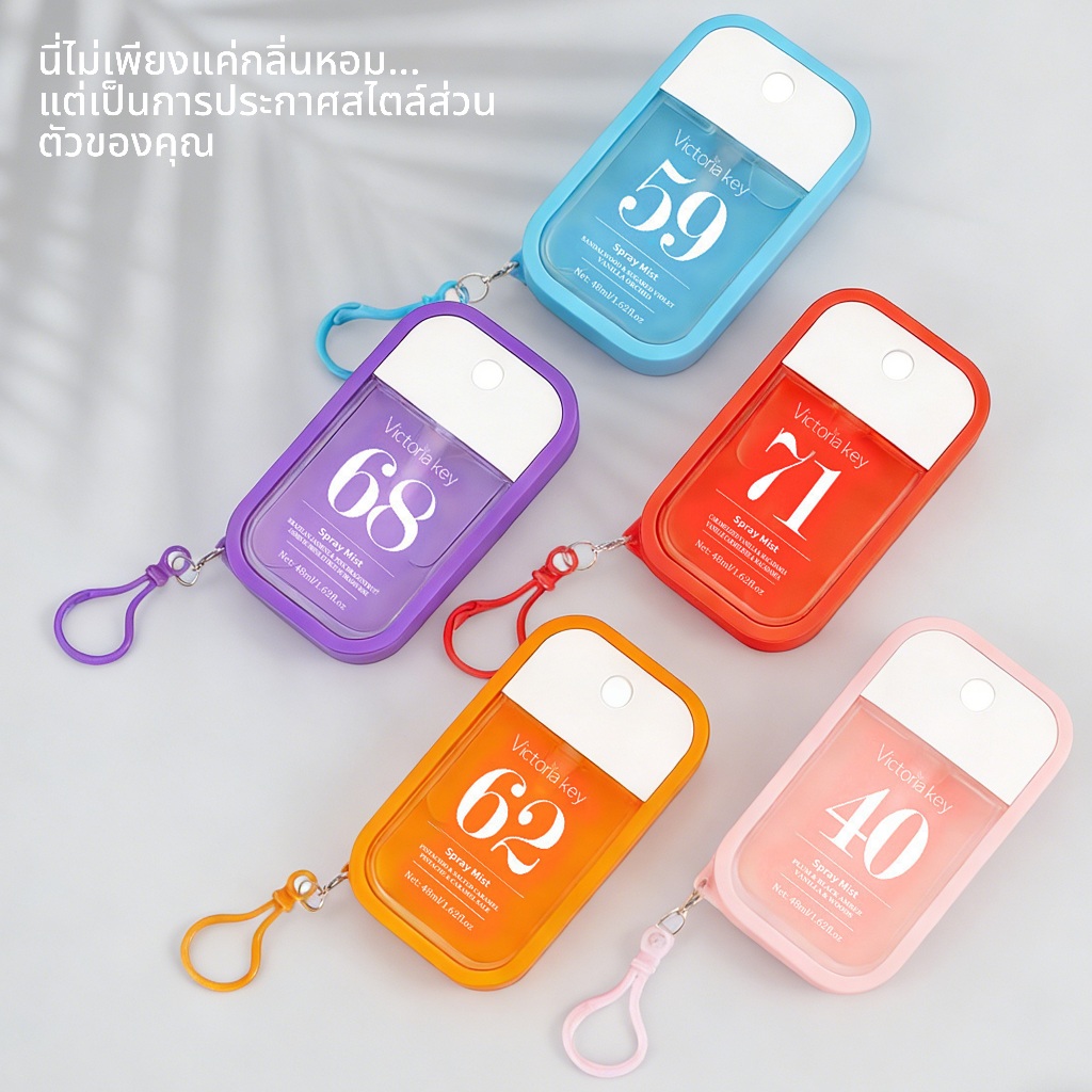 น้ำหอมการ์ด Victoria Key ไม่มีแอลกอฮอล์ สเปรย์กลิ่นหอมพกพา 48มล.ใช้ได้ทั้งผิวกายและผม กลิ่นคงตัวนาน