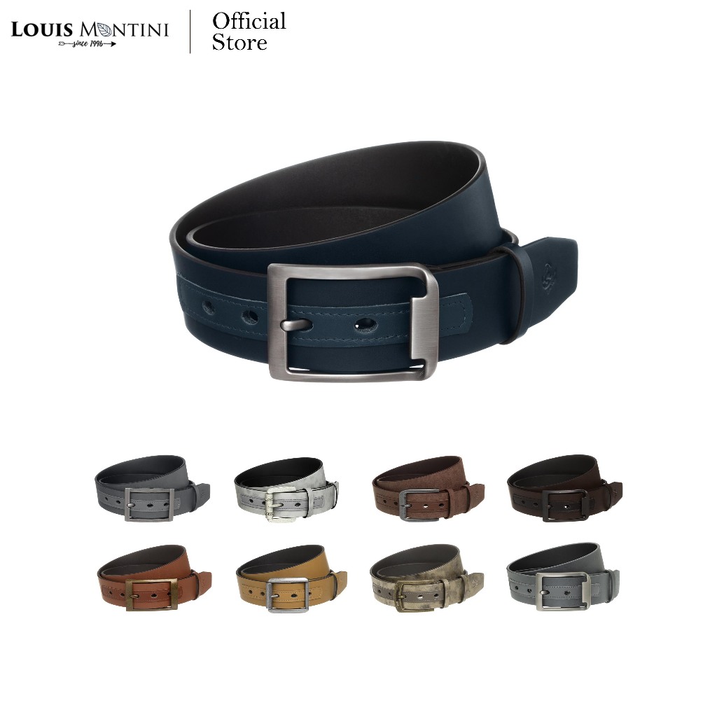 Louis Montini (The Helix) เข็มขัดผู้ชาย Men's Belt เข็มขัด PUแฟชั่น MPU15