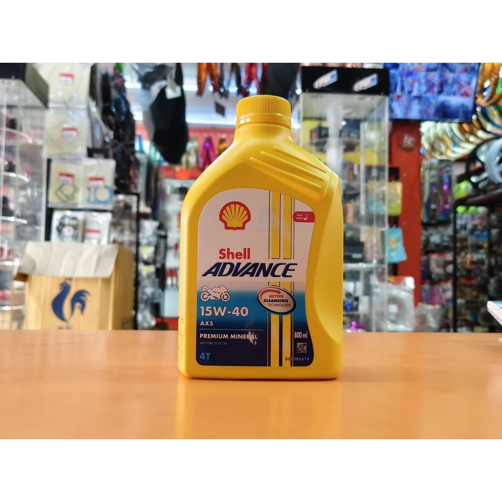น้ำมันเครื่อง เชลล์ แอ๊ดวานซ์ AX5 4T ( Shell Advance AX5 4T 15W-40) สำหรับรถเกียร์ธรรมดา ของแท้100%