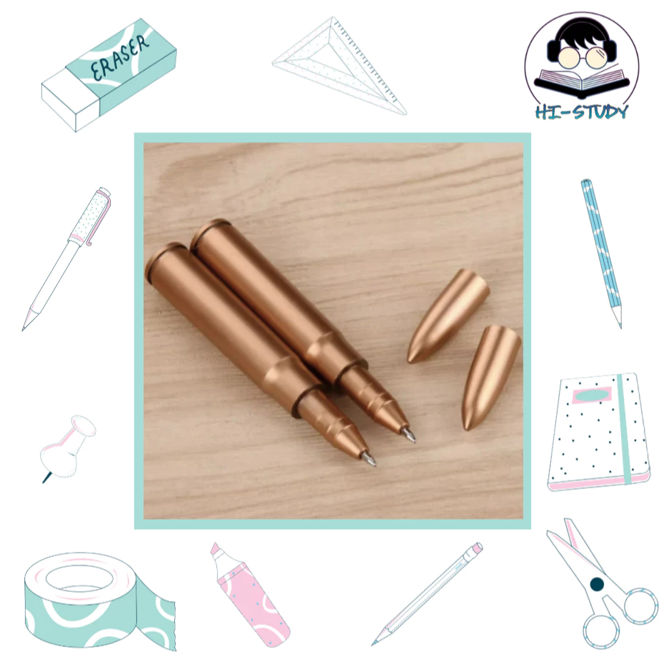 HI-STUDY (พร้อมส่งในไทย🇹🇭) A101 Pen ปากกา ปากกาหัวกระสุน เปิดฝาออกมากลายเป็นปากกสีน้ำเงิน bullet pen