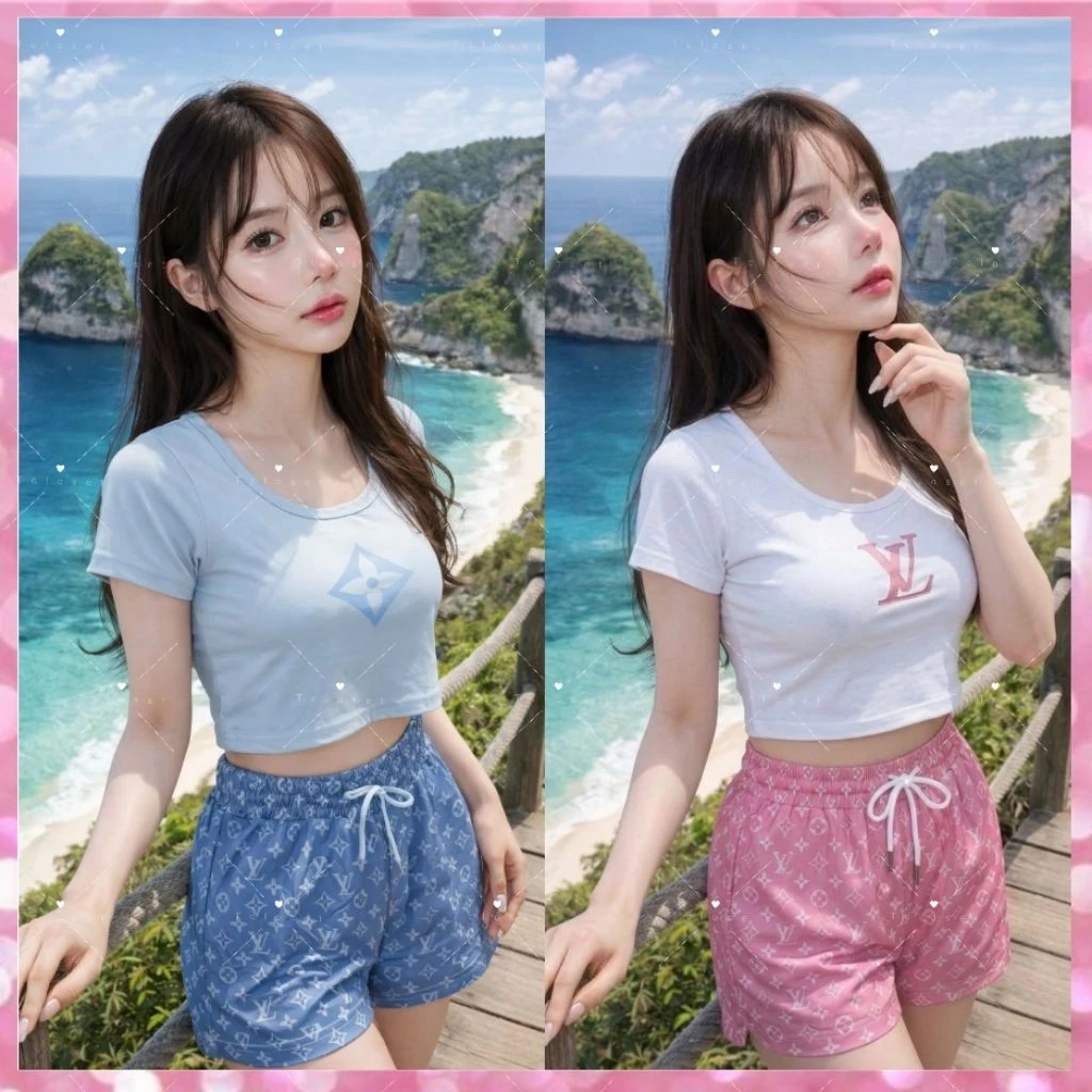 ถูกสุด45บาท‼️ทั้งชุด❗75บาท/ยกเซ็ต(เสื้อ+กางเกง)‼️งานเทรับsummer